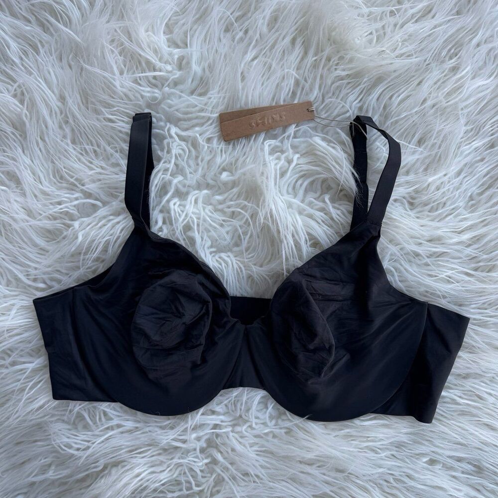 Skims Smoothing Intimates Unlined Full Coverage Bra Onyx Size 42C